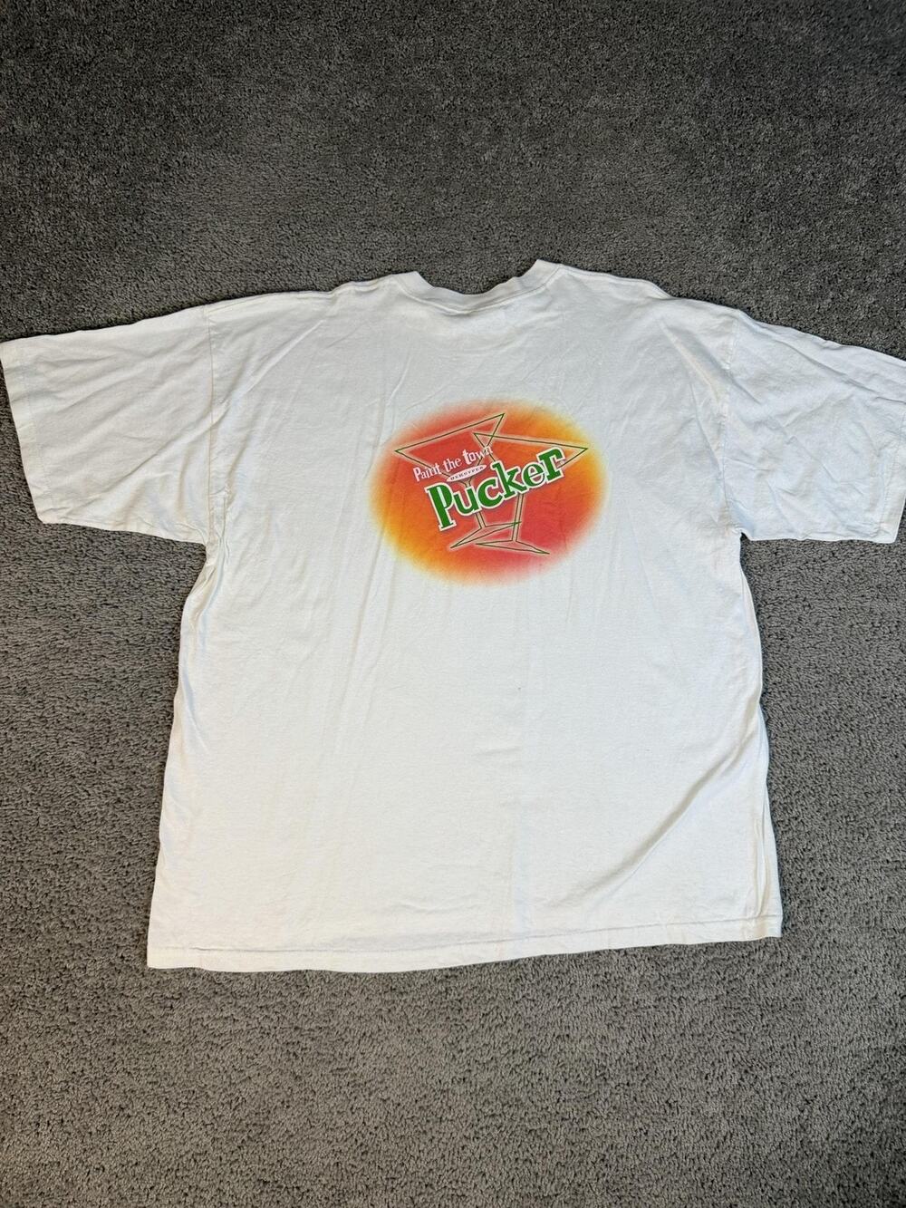 Vintage Dekuyper Pucker Shirt Mens 2XL White Paint The Town Schnapps Promo